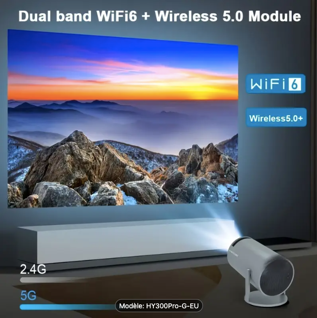 📽️ PROJECTEUR HY300 PRO RÉVOLUTIONNAIRE - Wi-Fi 6 + BT5.2 Android ⚡