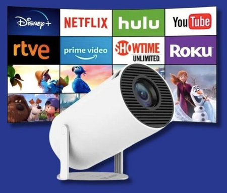 Projecteur HY300 Pro - ProjectAurora™ Compatible avec Téléphone, Wi-Fi 6 BT5.2 Android